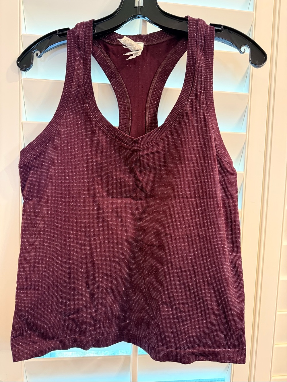 Athleta Ribbed Racerback Tank Top - Plum/Silver